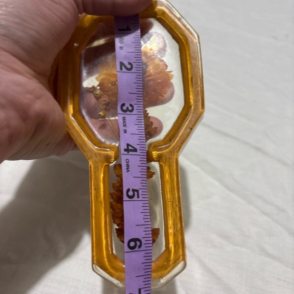 Vintage Lucite and Pressed Flower Spoon Holder - Picture 4 of 5